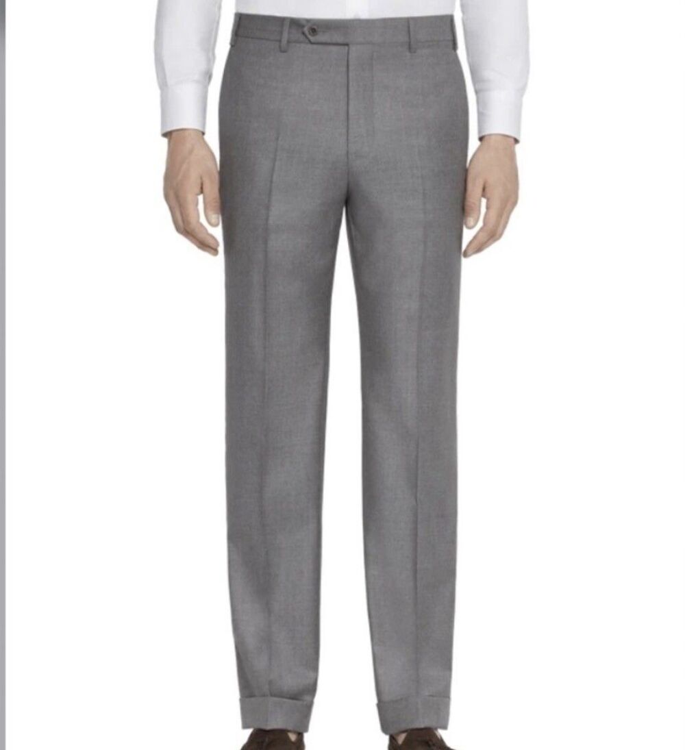 Zanella Bennett Mens 44x30 Wool Dress Pants Grey MSRP $398
